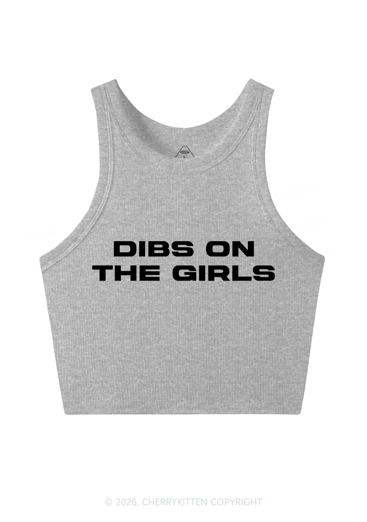 Dibs On The Girls Pride Y2K Crop Tank Top Cherrykitten