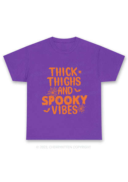 Bat Spider Spooky Vibes Halloween Chunky Shirt Cherrykitten