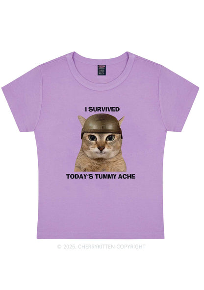 Surived Todays Tummy Ache Y2K Baby Tee Cherrykitten