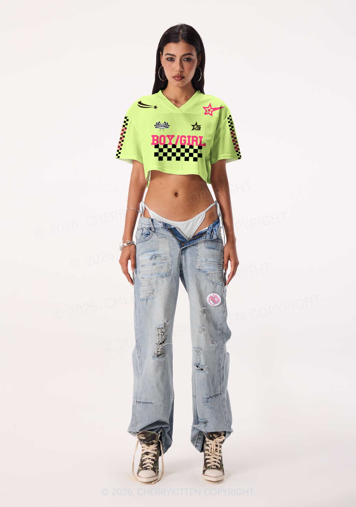 Boy Or Girl Pride Y2K Crop Sport Jersey Shirts Cherrykitten