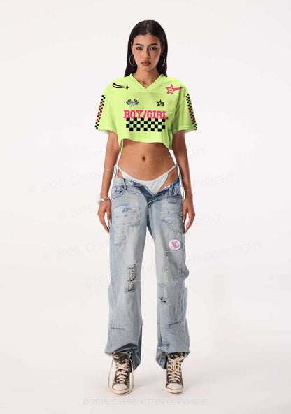 Boy Or Girl Pride Y2K Crop Sport Jersey Shirts Cherrykitten