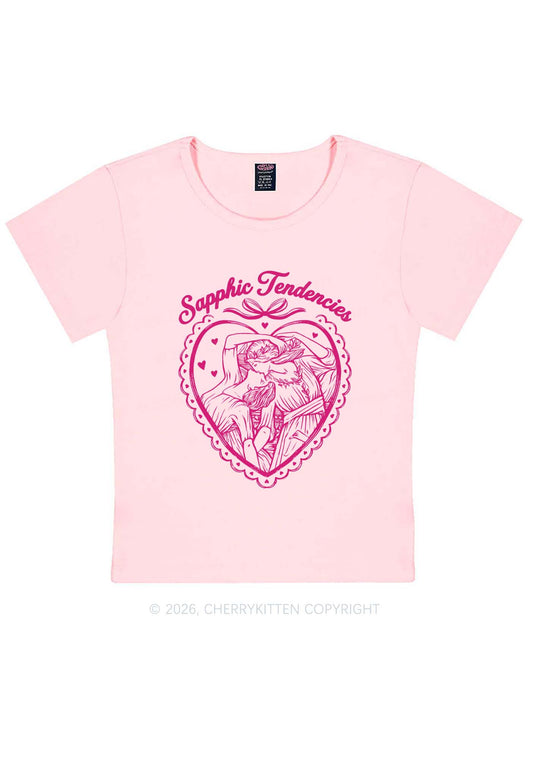Sapphic Tendencies Art Pride Y2K Baby Tee Cherrykitten