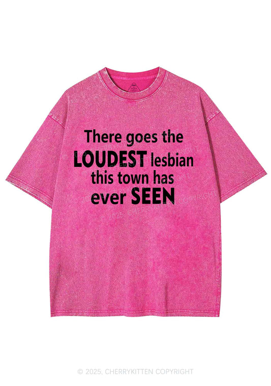 Loudest Lesbian Has Ever Seen Y2K Shirts Washed Tee Cherrykitten