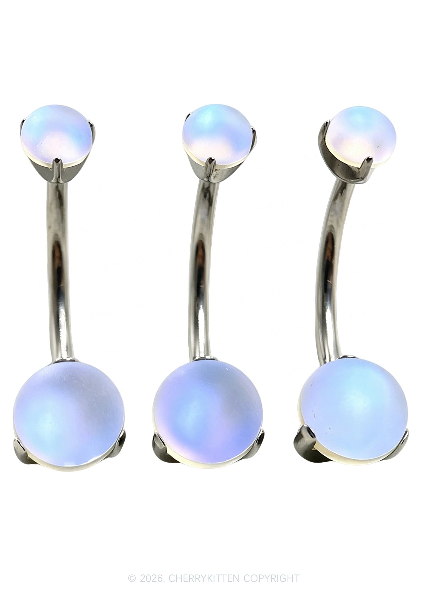 1pc Titanium Moonstone Y2K Navel Piercing Cherrykitten
