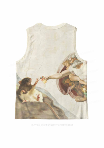 God And Rat Y2K Mesh Muscle Tank Cherrykitten