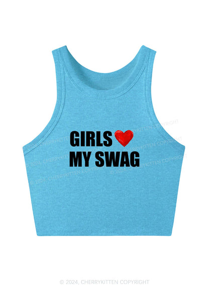 Girls Love My Swag Y2K Crop Tank Top Cherrykitten