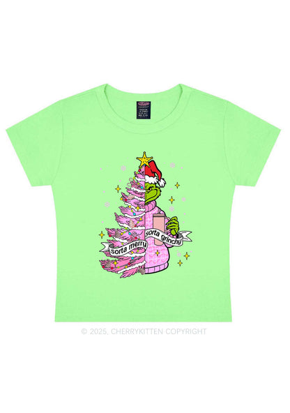 Christmas Sorta Merry Y2K Baby Tee Cherrykitten