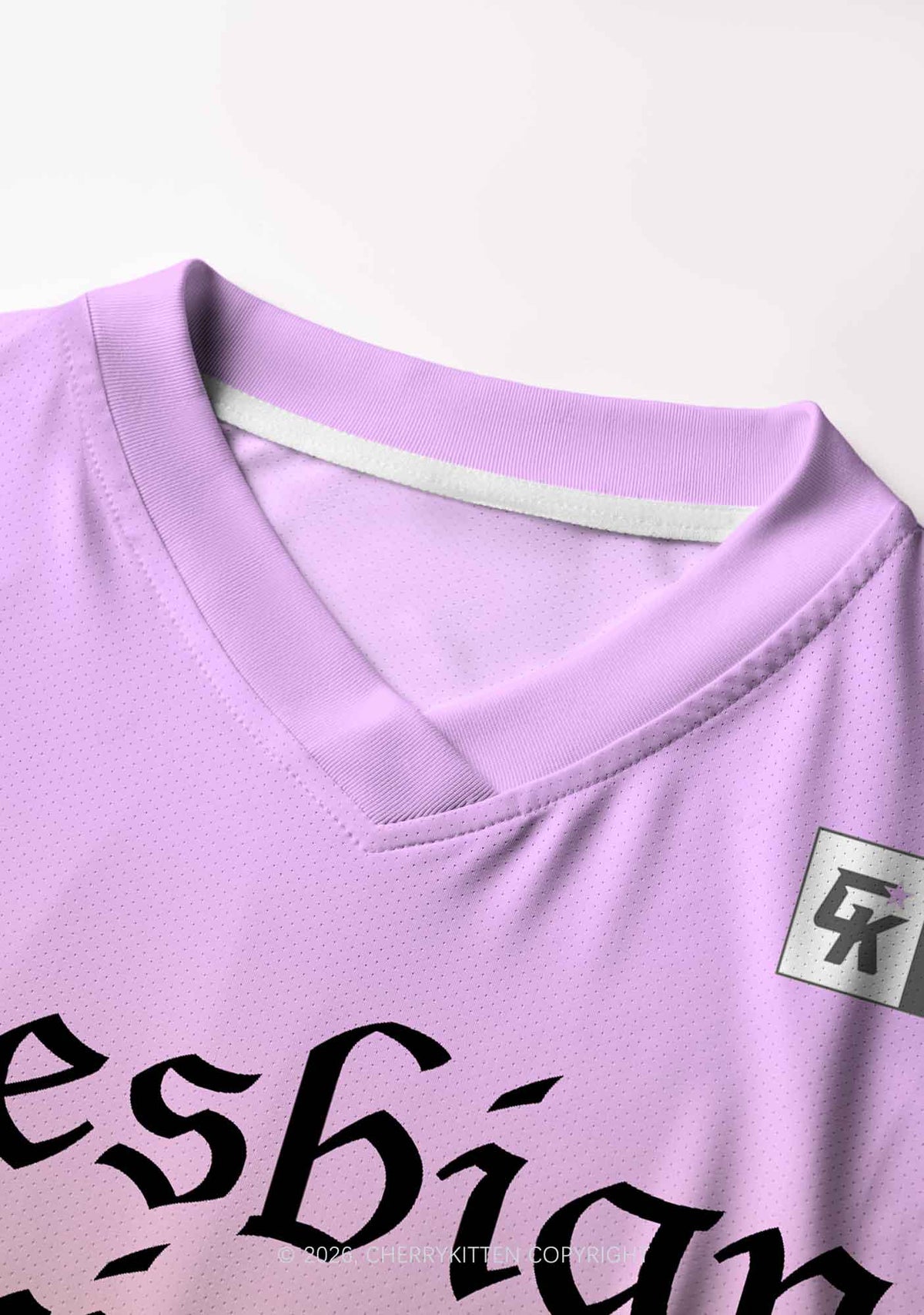 Purple Lesbian Princess Pride Y2K Crop Football Jersey Shirts Cherrykitten