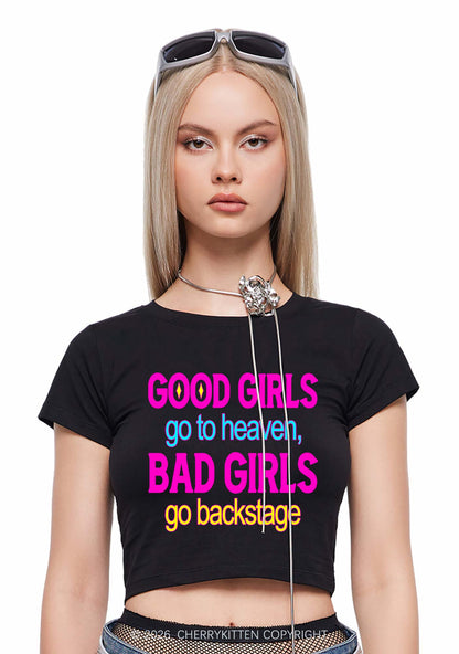 Bad Girls Go Backstage Y2K Baby Tee Cherrykitten