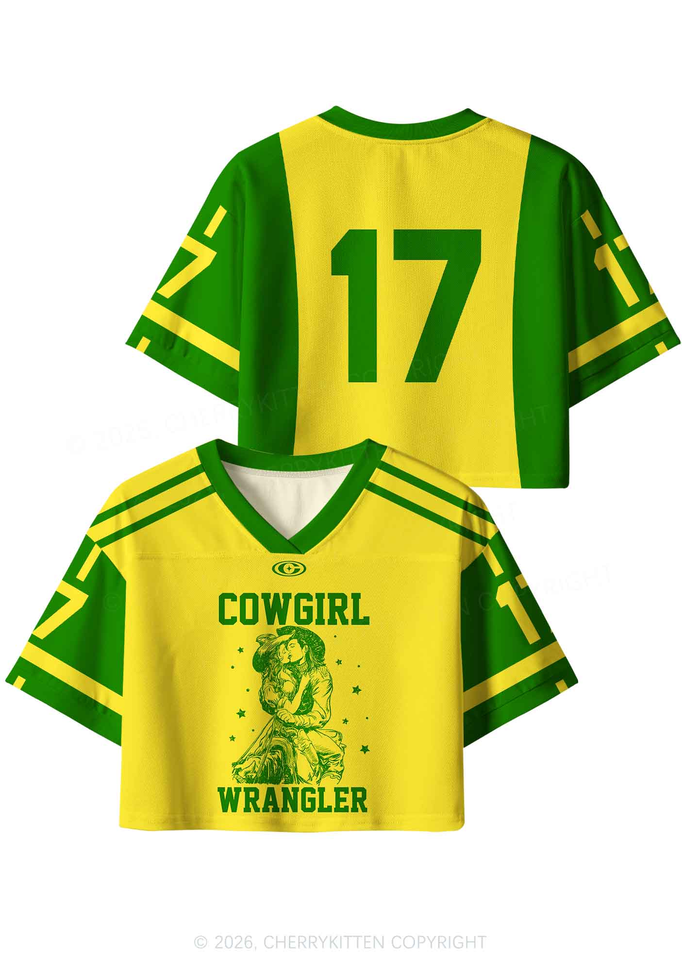 Yellow Cowgirl Wrangler Pride Y2K Crop Sport Jersey Shirts Cherrykitten