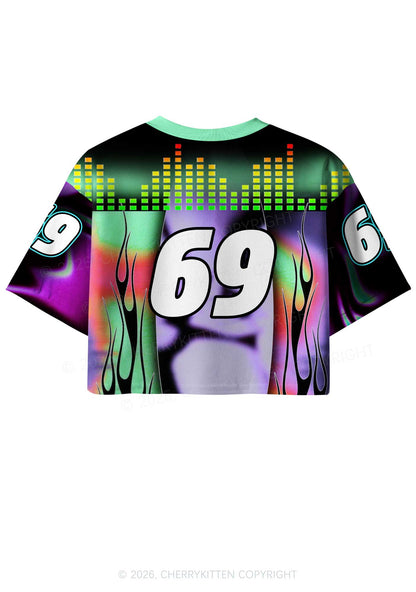 Im Doing Wook Shxt Y2K Crop Sport Jersey Shirts Cherrykitten