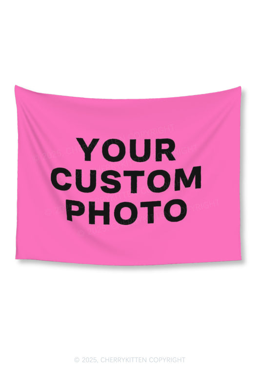 Custom Photo Y2K Tapestry Cherrykitten