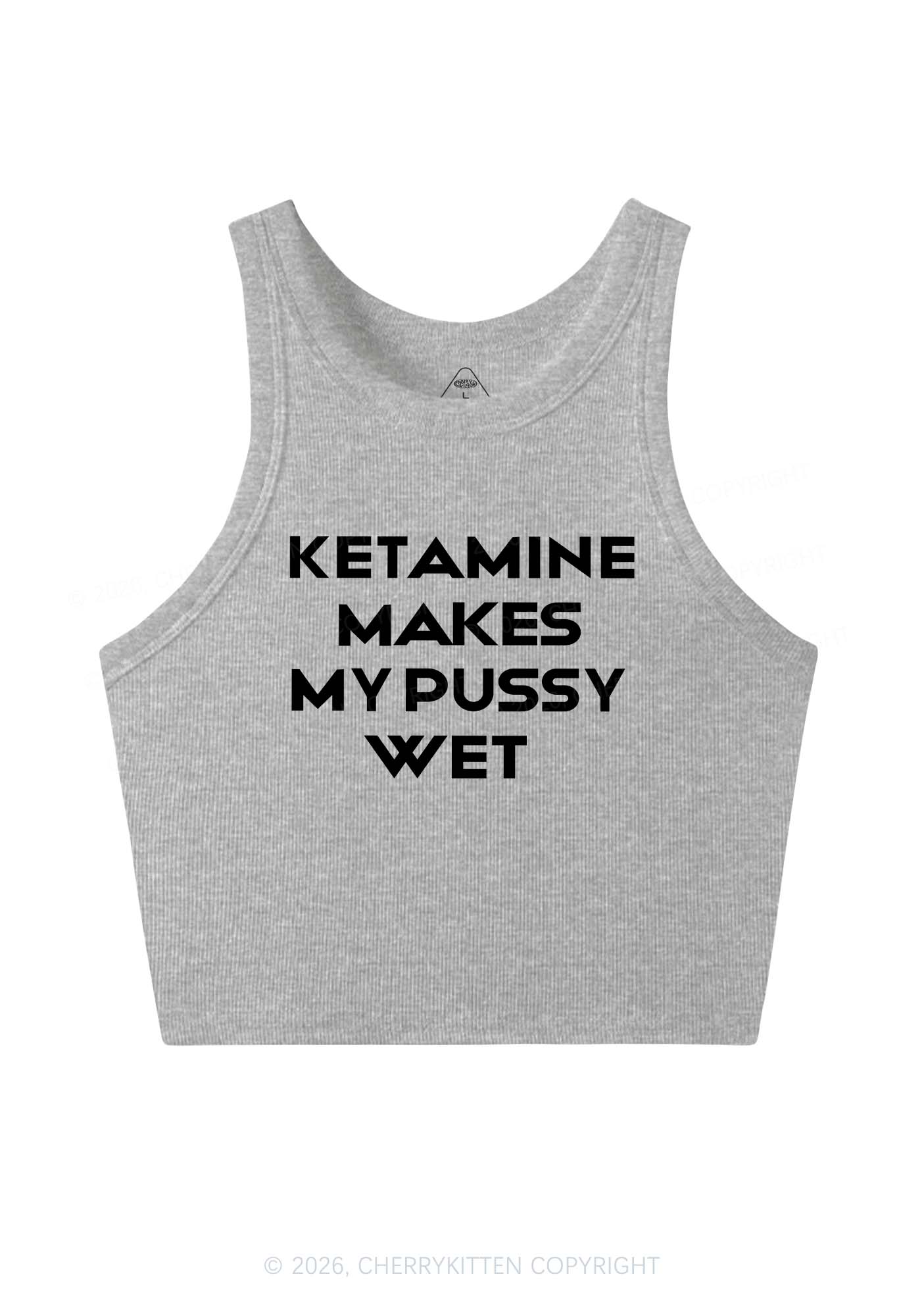 K Makes My Puxxy Wet Y2K Crop Tank Top Cherrykitten