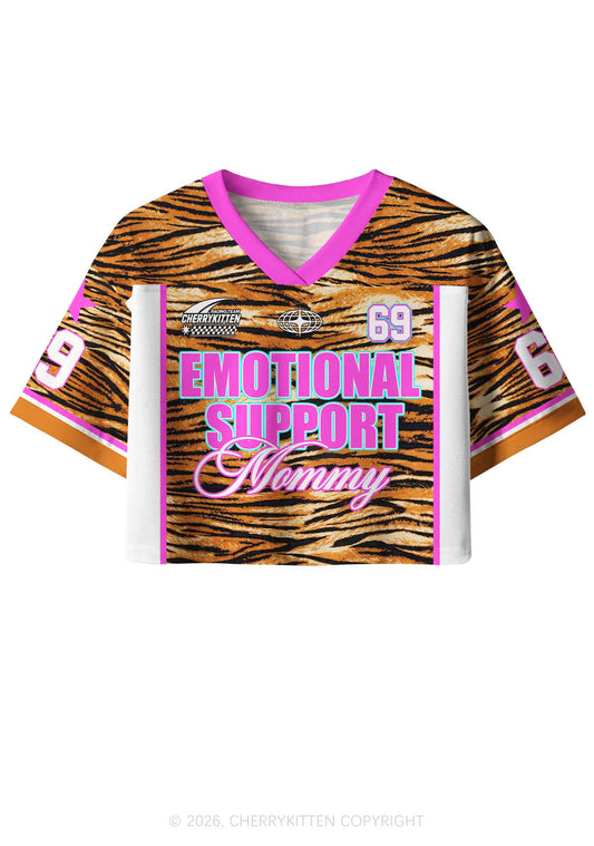Emotional Support Mommy Y2K Crop Sport Jersey Shirts Cherrykitten