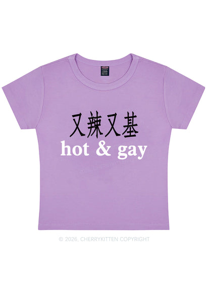 Hot Gay Pride Y2K Baby Tee Cherrykitten