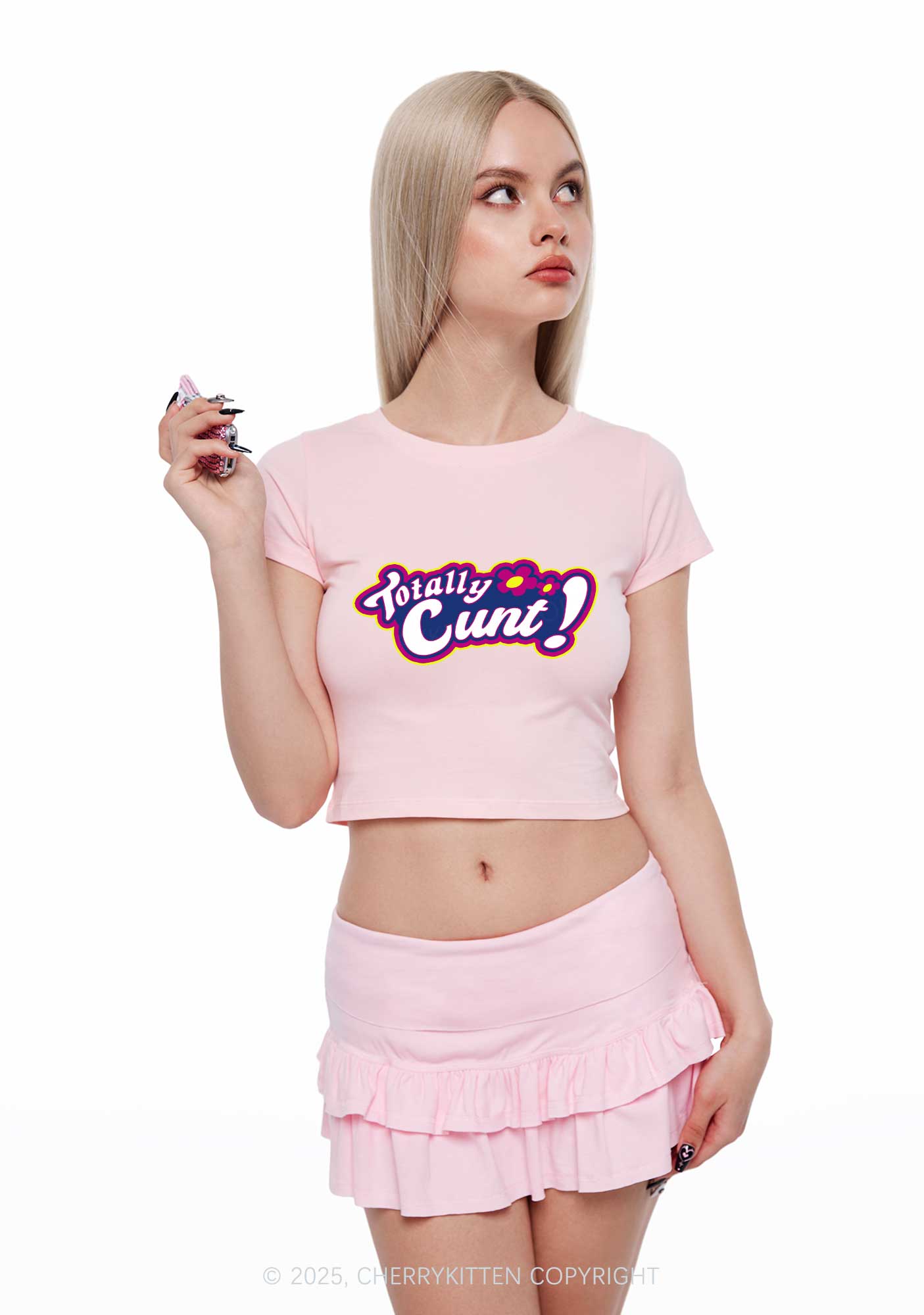 Totally Cxxt Y2K Baby Tee Cherrykitten