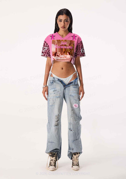 Just Roommates Pride Y2K Crop Sport Jersey Shirts Cherrykitten