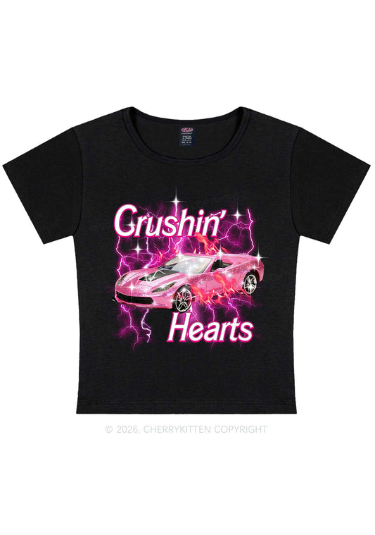 Crushin Hearts Valentine's Day Y2K Baby Tee Cherrykitten