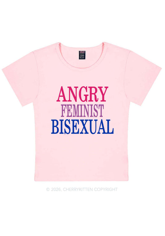Angry Feminist Bisexual Pride Y2K Baby Tee Cherrykitten