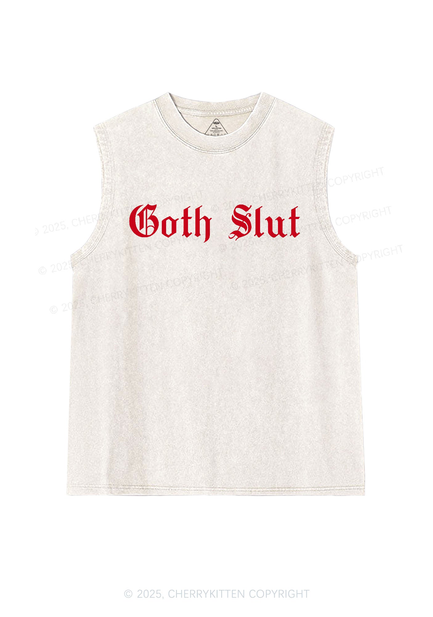 Goth Slxt Y2K Washed Tank Cherrykitten
