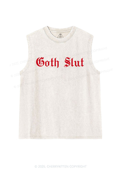 Goth Slxt Y2K Washed Tank Cherrykitten