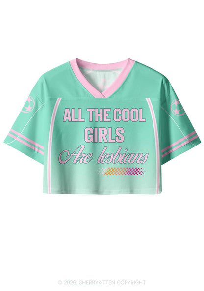 Cool Girls Are Lesbians Pride Y2K Crop Sport Jersey Shirts Cherrykitten