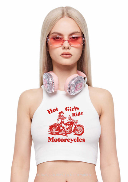 Hot Girls Ride Motorcycles Y2K Crop Tank Top Cherrykitten