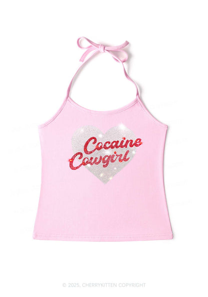 Rhinestone Cola Cowgirl Y2K Halter Neck Cami Cherrykitten