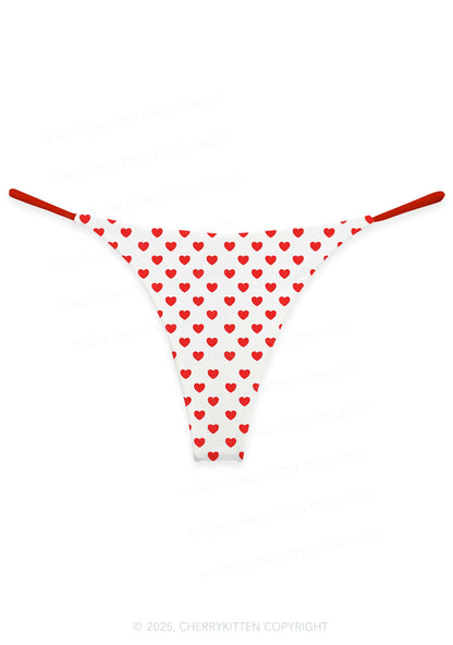 Plain Red Heart Valentine's Day Y2K Print Couples Thong Set Cherrykitten