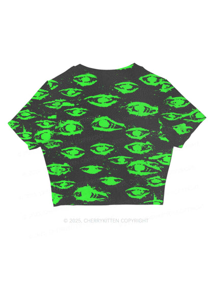 Glimmering Eyes Y2K Mesh Crop Top Cherrykitten