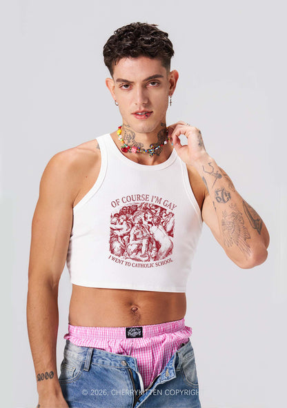Of Course Im Gay l Pride Y2K Crop Tank Top Cherrykitten