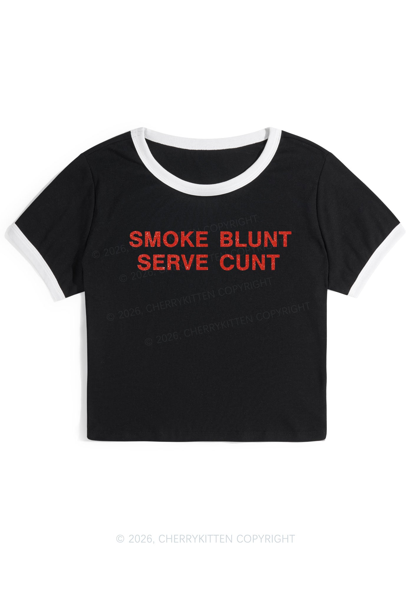 Smoke Blunt Y2K Ringer Tee Cherrykitten