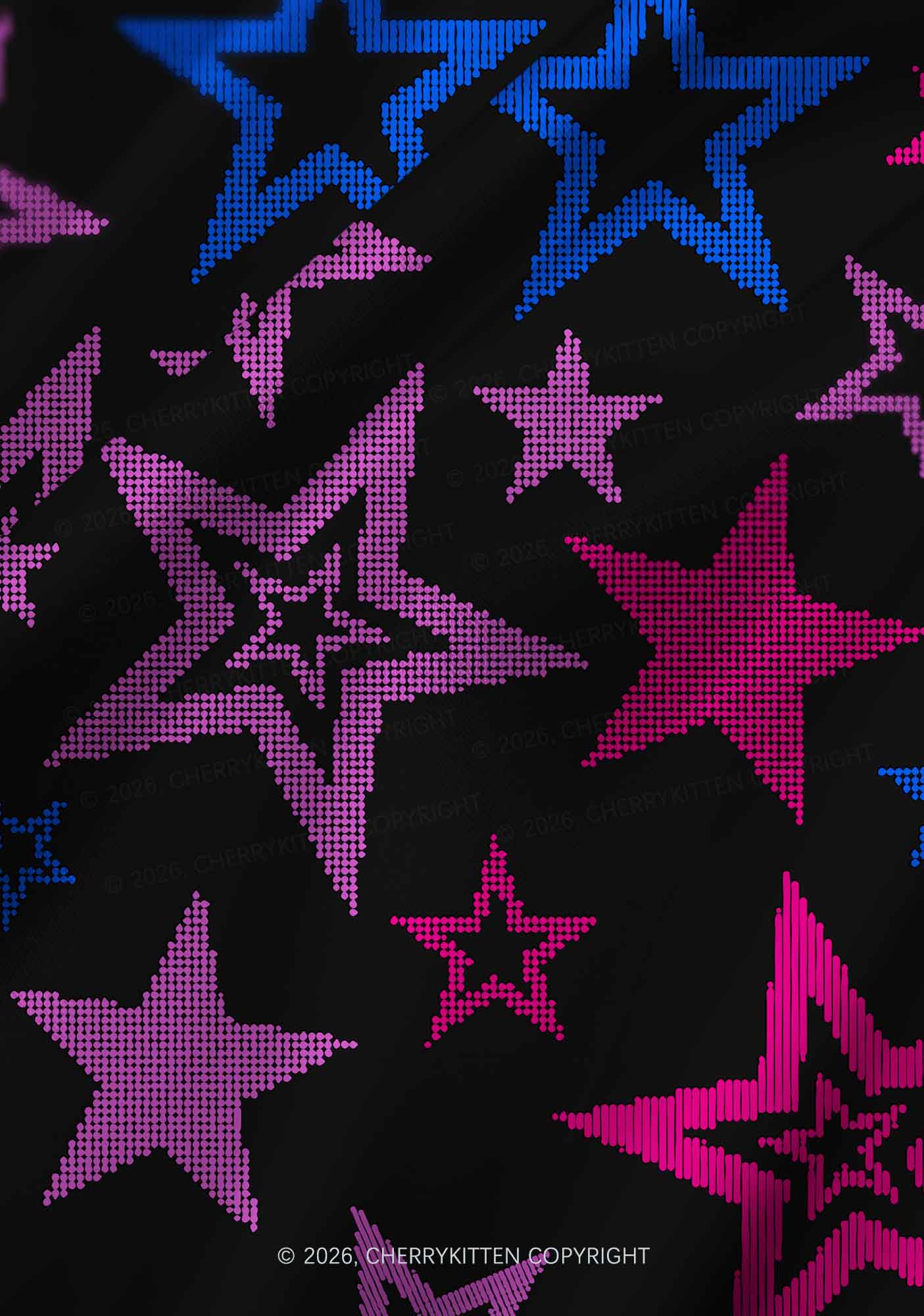 Bisexual Star Pride Y2K Print Satin Cowl Neck Slip Dress Cherrykitten