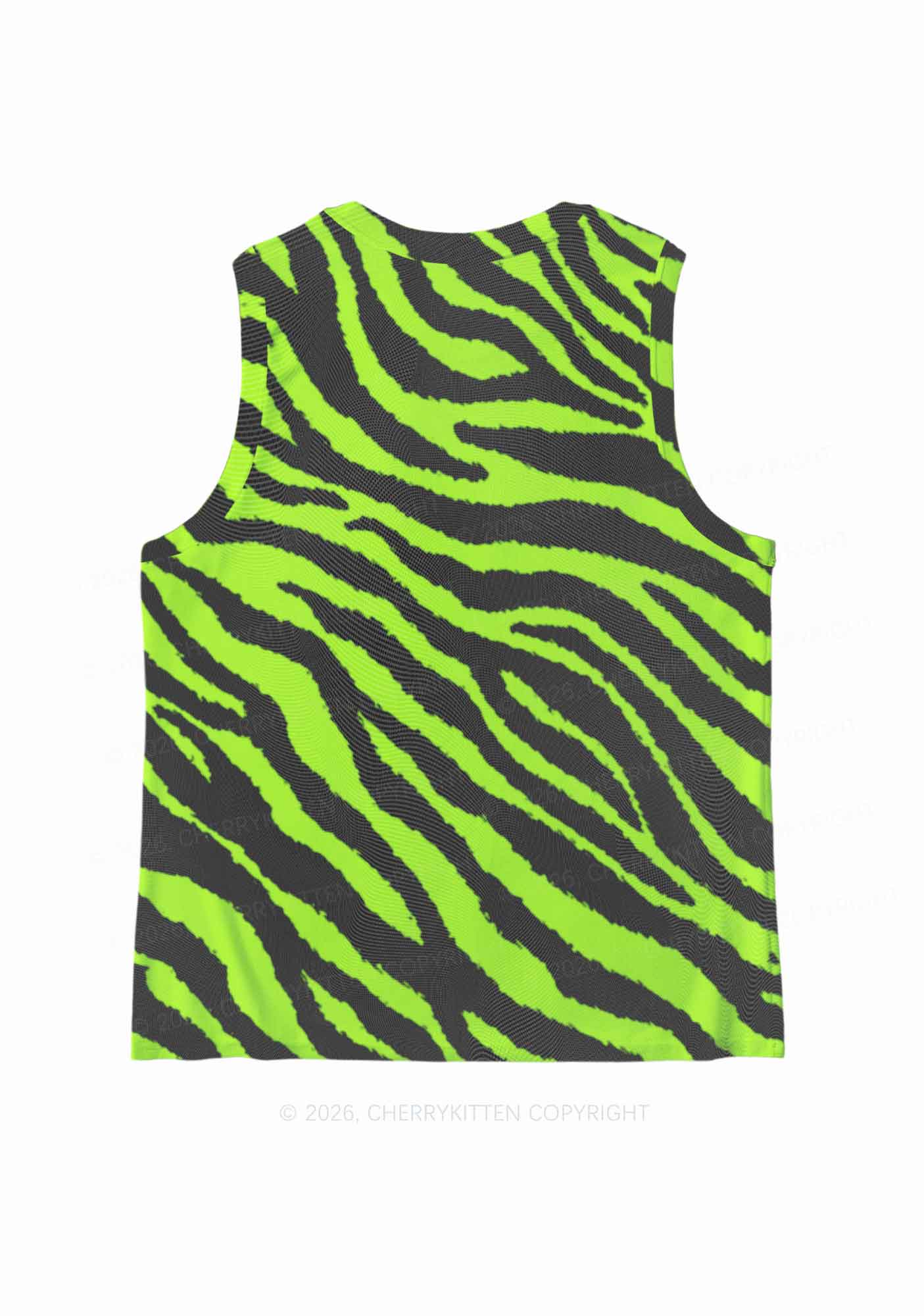 Green Zebra Y2K Mesh Muscle Tank Cherrykitten