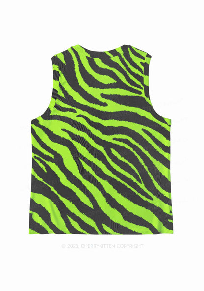 Green Zebra Y2K Mesh Muscle Tank Cherrykitten