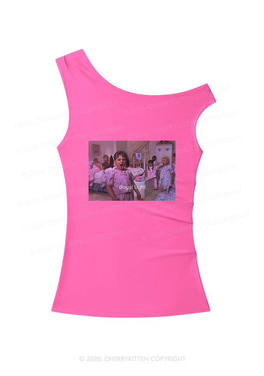 Boys Ugh Y2K Off Shoulder Tank Top Cherrykitten