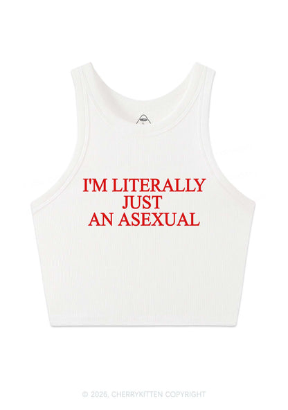 Im Literally Just An Asexual Pride Y2K Crop Tank Top Cherrykitten