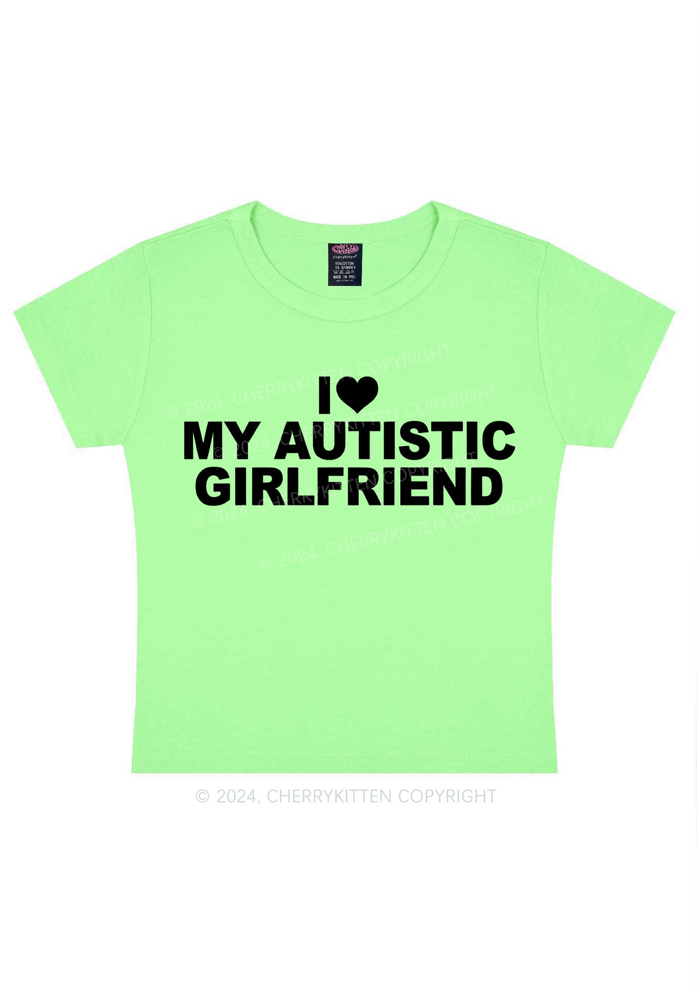 I Love My Autistic GF Y2K Valentine's Day Baby Tee Cherrykitten