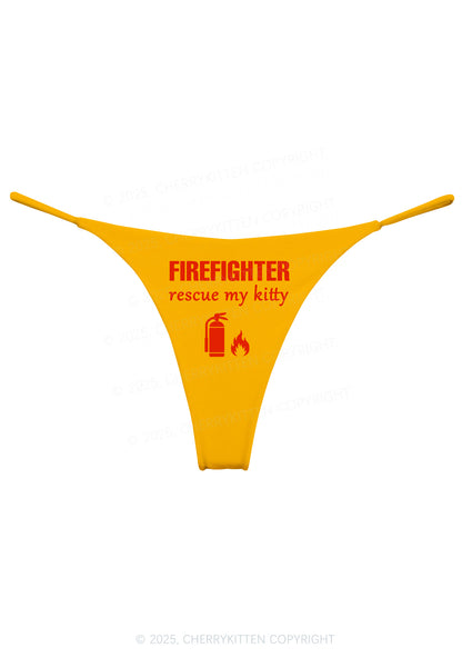 Firefighter Rescue My Kitten Y2K Bikini String Thong Cherrykitten
