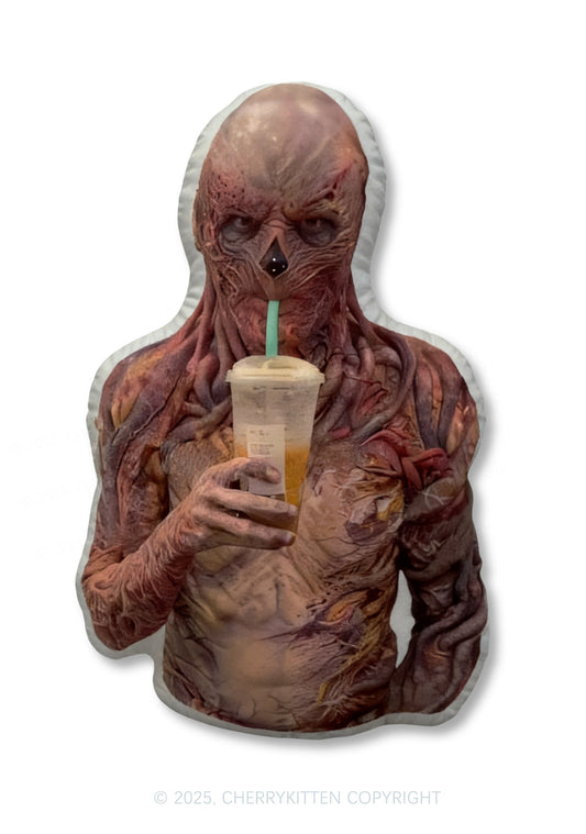VN Drinking Coffee Y2K Ugly Pillow Cherrykitten