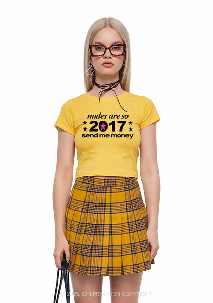 Nxdes Send Me Money Y2K Baby Tee Cherrykitten
