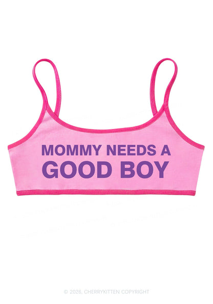 Mommy Needs A Good Boy Y2K Super Crop Cami Cherrykitten