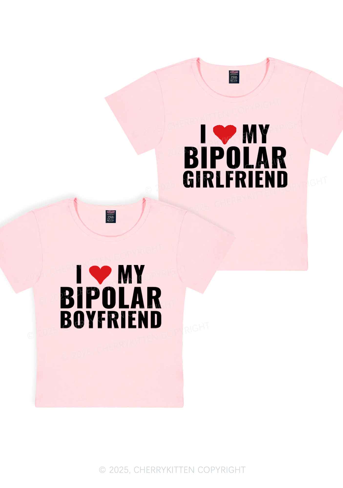 I Love My Bipolar GF BF Y2K Valentine's Day Baby Tee Cherrykitten