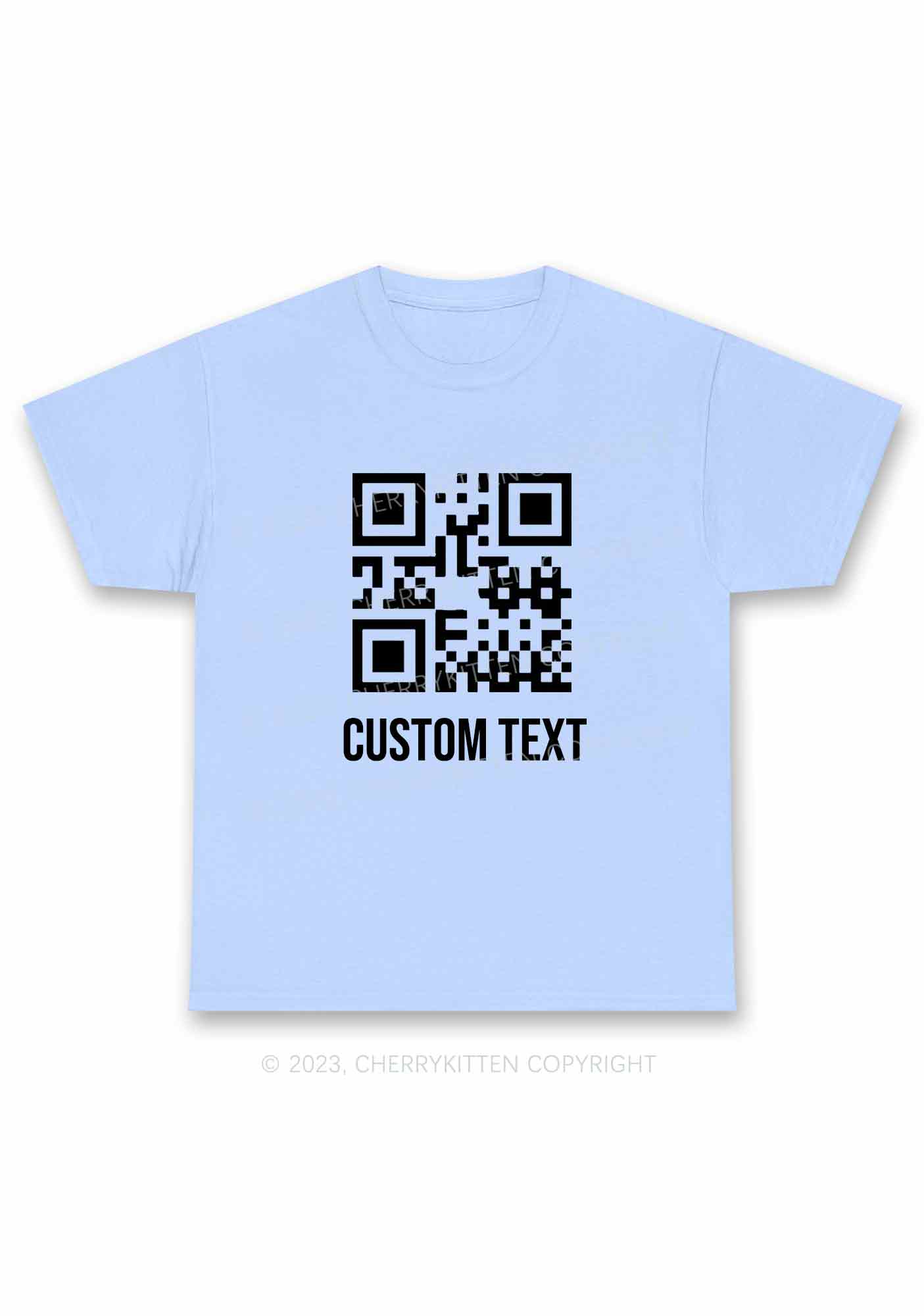 Custom Text QR Code Y2K Chunky Shirt Cherrykitten