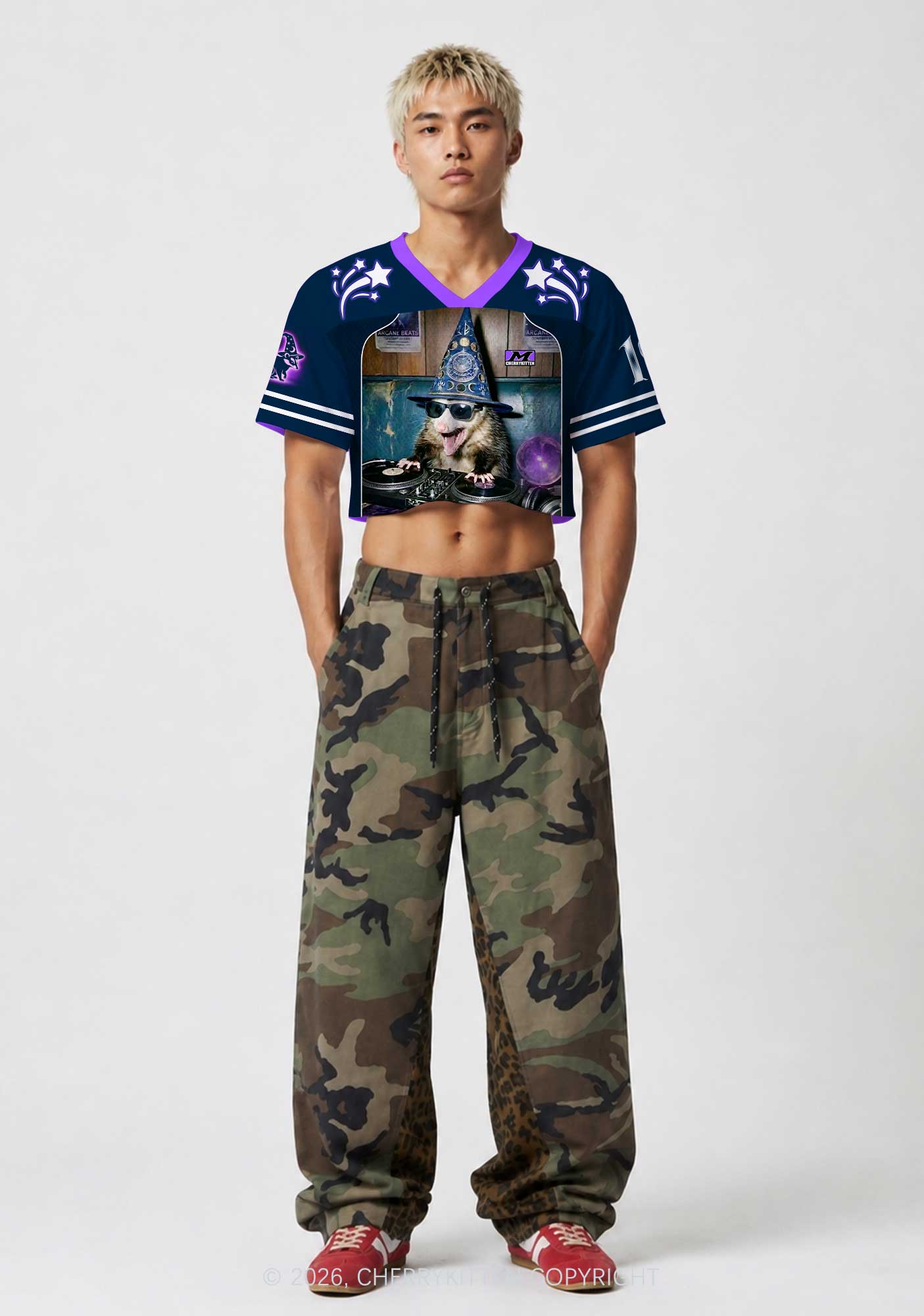 Wizard Opossum DJ Y2K Crop Sport Jersey Shirts Cherrykitten