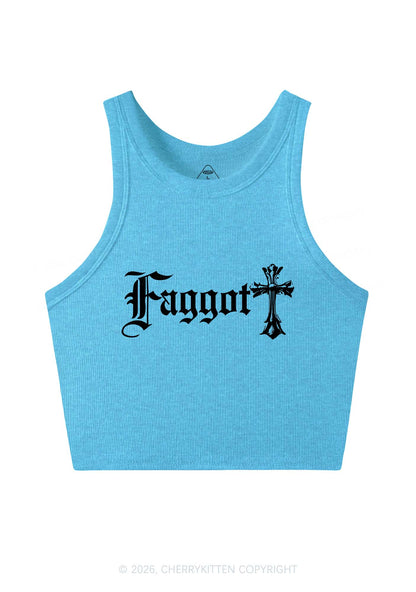 Goth Faggot Pride Y2K Crop Tank Top Cherrykitten