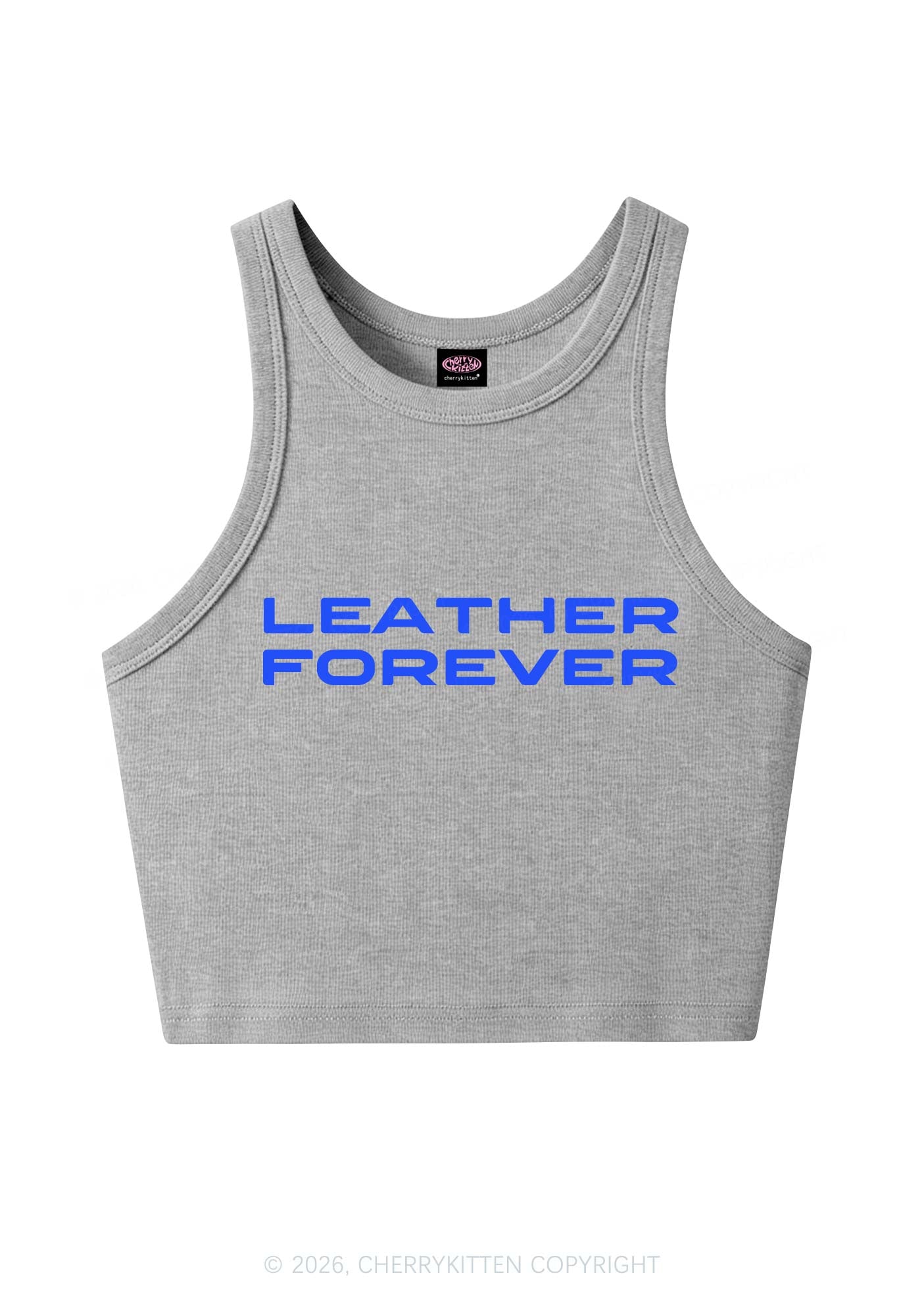 Leather Forever Y2K Crop Tank Top Cherrykitten