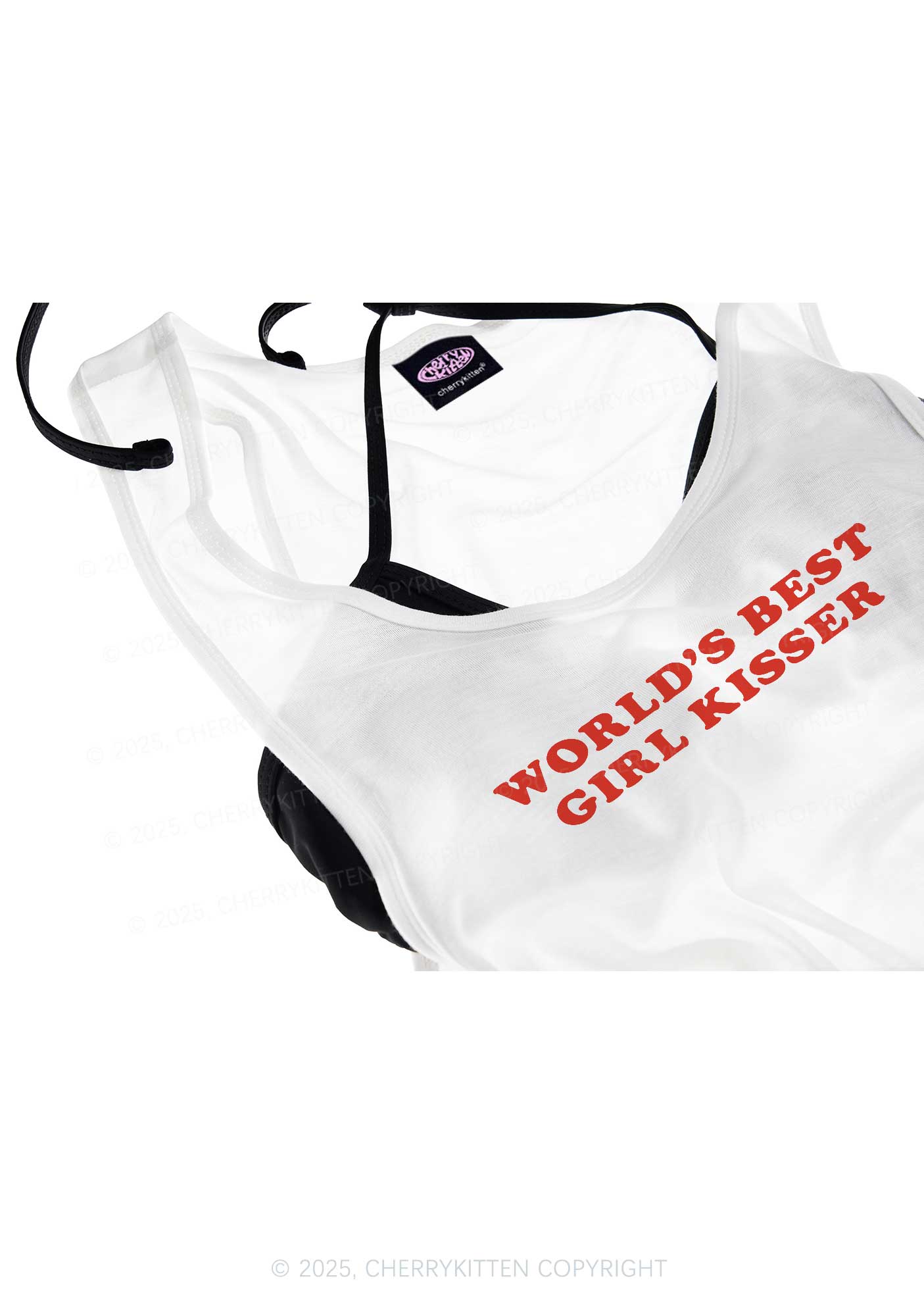 Best Girl Kisser Pride Y2K Sheer Boyfriend Tank Cherrykitten
