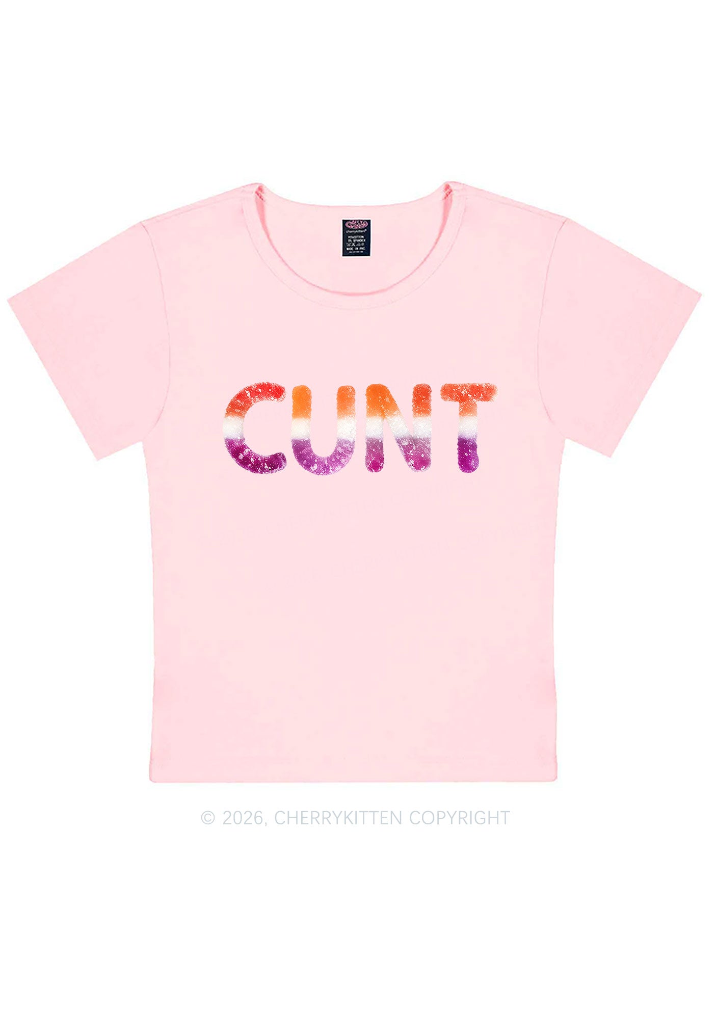 Lesbian Candy Cxxt Pride Y2K Baby Tee Cherrykitten