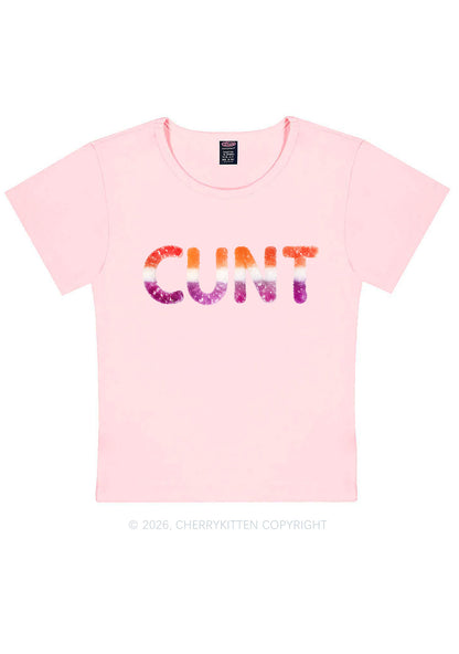 Lesbian Candy Cxxt Pride Y2K Baby Tee Cherrykitten
